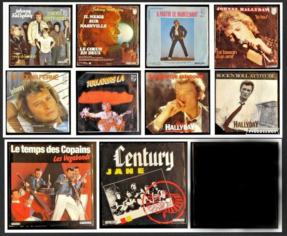 1 Lot de 10 disques 45t / 2 titres CD et vinyles