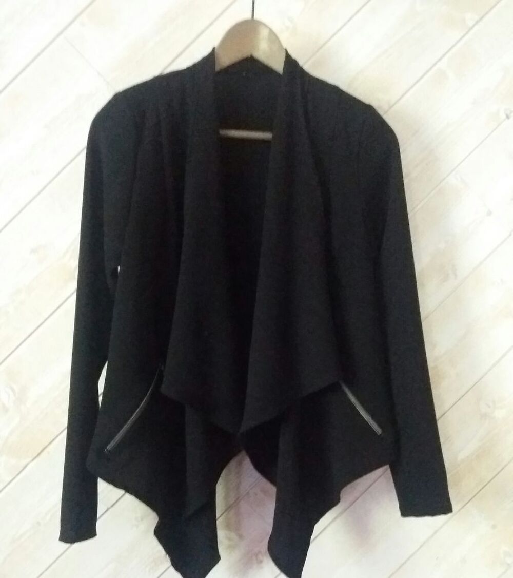 Belle veste courte noire bol&eacute;ro noir Mode &agrave; pans T 38 - 40 Vtements