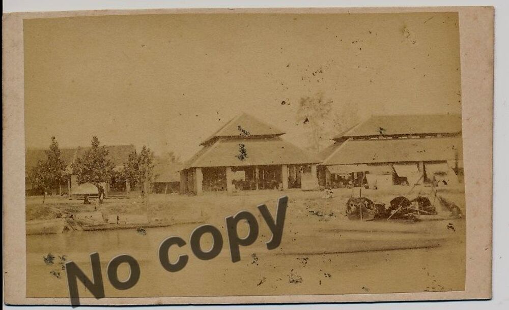 Photographie Pun-Ky Village Annamite Indochine ca1870 