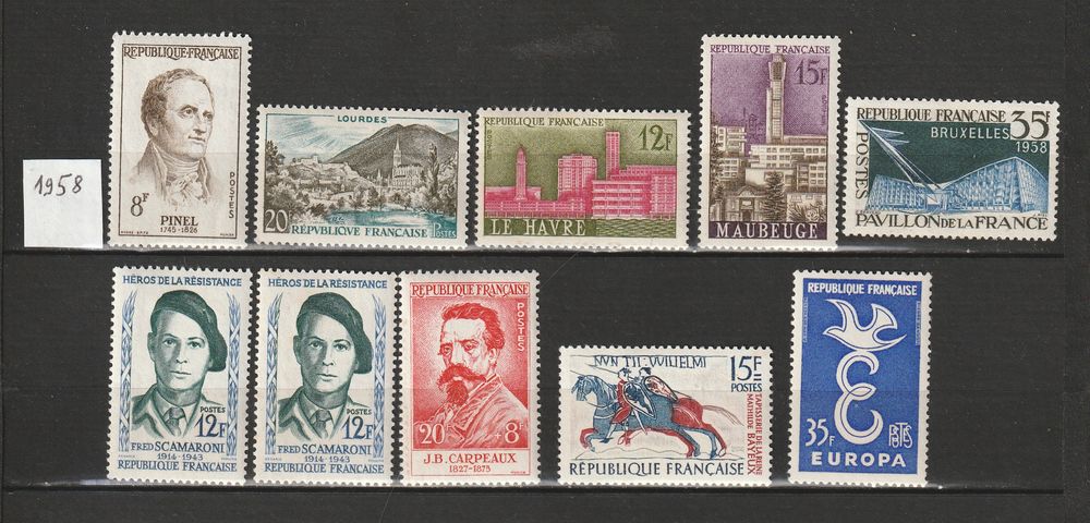 Timbres Neufs avec charni&egrave;re clean ANNEES 50 