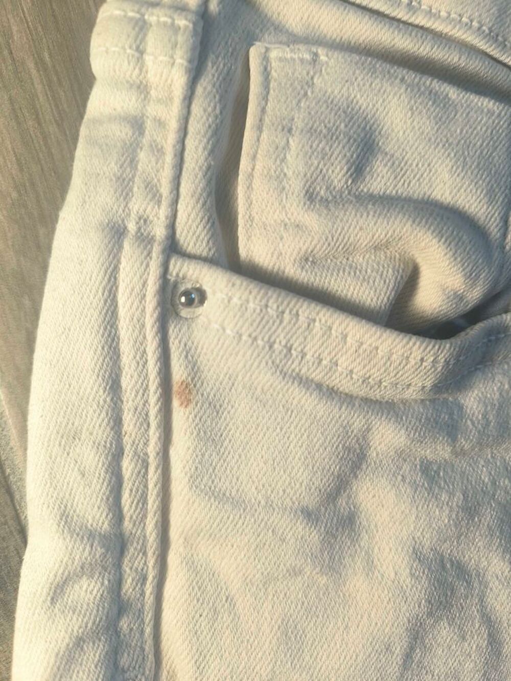 €‹Short en Jean Raccourci Cut-Off Zara (Blanc Cass&eacute; / Ecru) Vêtements
