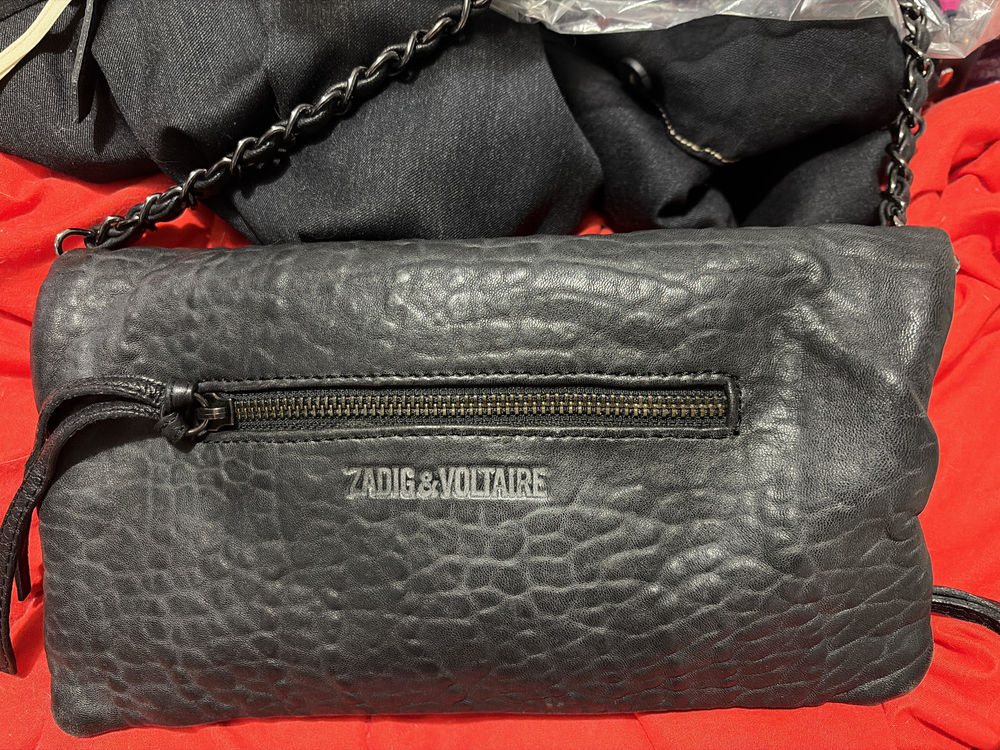 ?? Sac Zadig &amp; Voltaire Rock Bubble en Cuir Noir ?? Cha&icirc;ne Maroquinerie