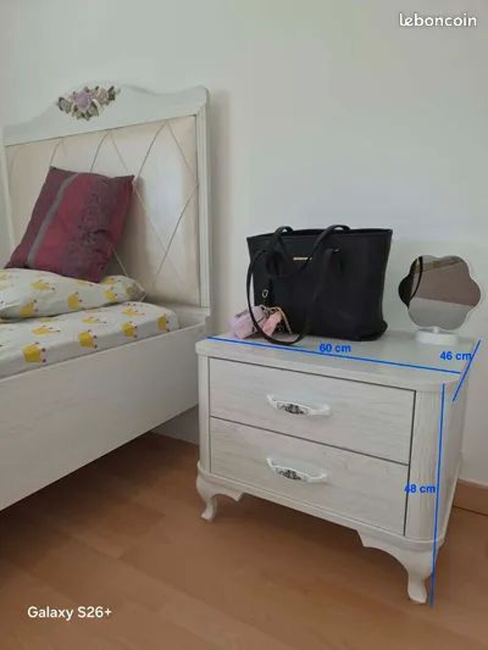 Ensemble chambre fille (Lit, Armoire, Commode, Chevet) Mobilier enfants