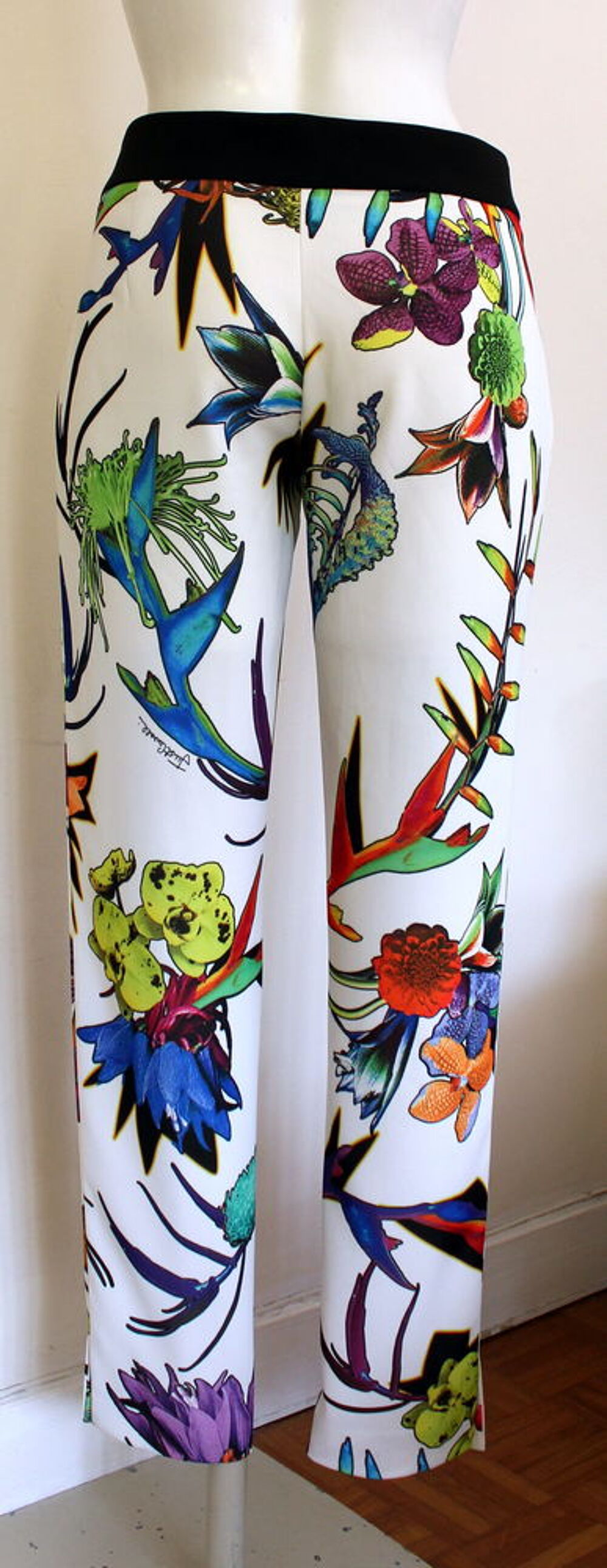 Pantalon fleuri CAVALLI T.36 Fr Vtements