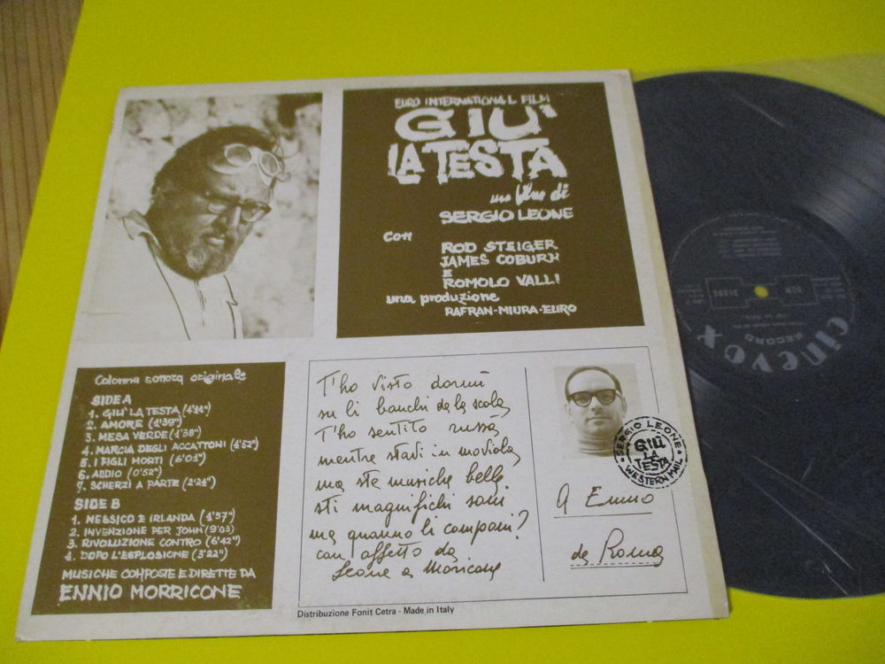 ENNIO MORRICONE 33 TOURS SERGIO LEONE GIU LA TESTA ITALY LP CD et vinyles
