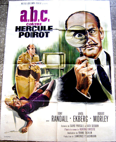 Affiche originale cinma de   A.B.C. contre Hercule Poirot  70 Antrain (35)
