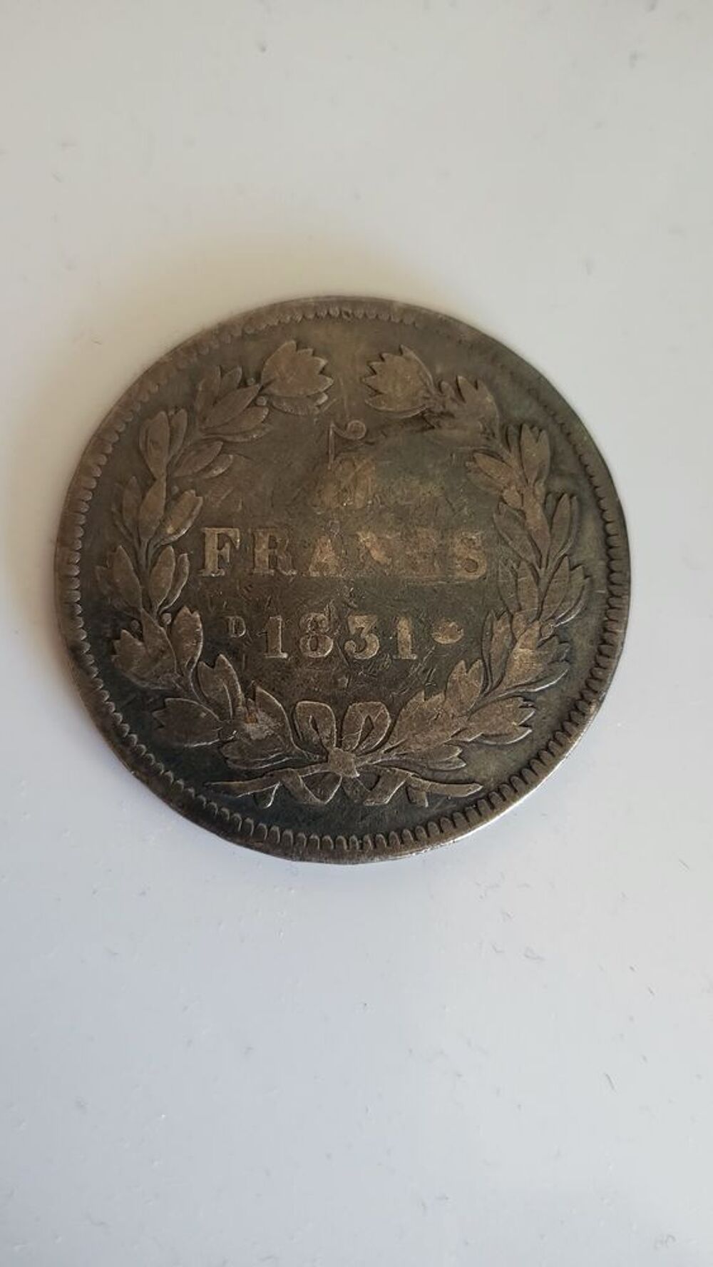 Louis-philippe-5 francs 1831 Lyon tranche en creux 
