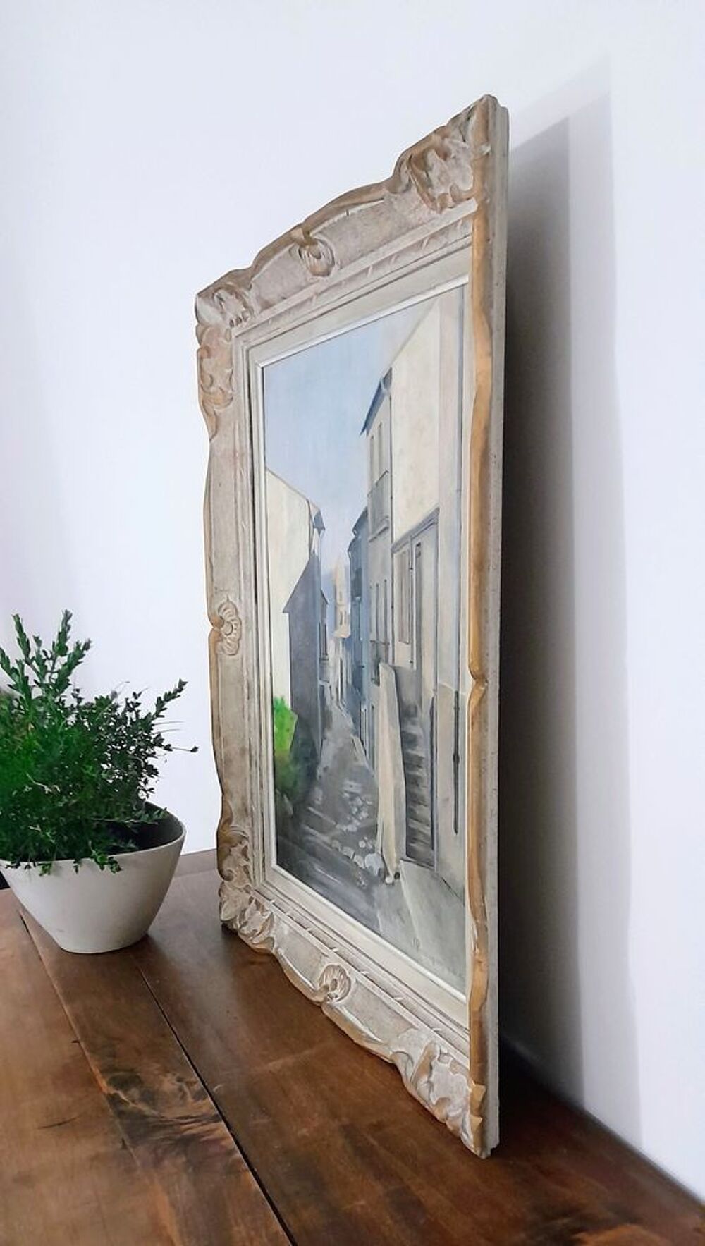 Tableau Huile sur Toile, Sign&eacute; J. PERRUQUON 4.10.56 - Ruelle Décoration