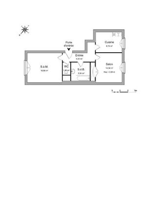  Appartement � louer 2 pi�ces 51 m�