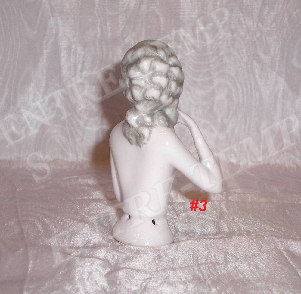 4 ANCIENNES DEMI-FIGURINE ART D&Eacute;CO (BOITE &agrave; POUDRE,HALF DOLL 