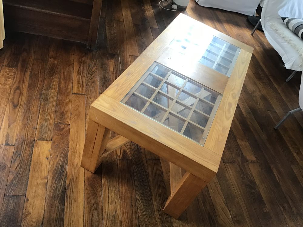 Table. Basse bois et verre Meubles