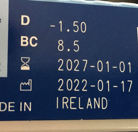Lentilles Journalires - 1.50
30 Paris 10 (75)