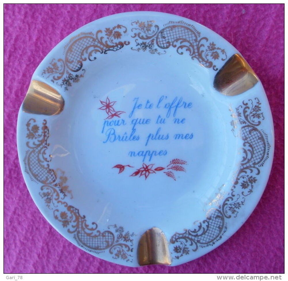Cendrier en porcelaine de Limoges Décoration