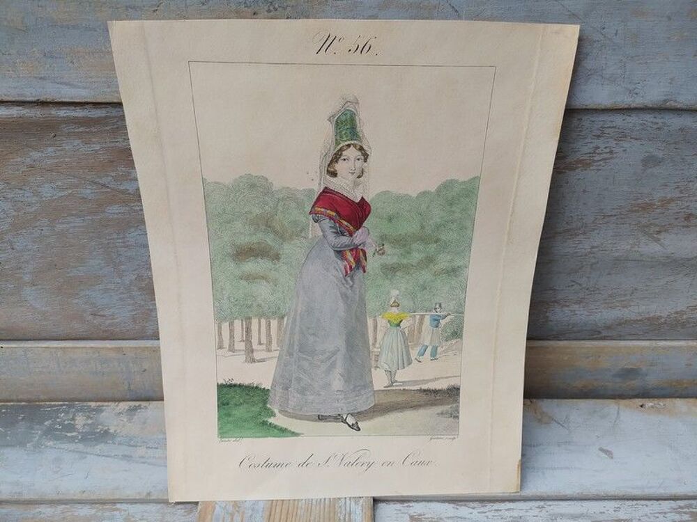 5 Gravures Anciennes Costumes Saint Valery en Caux Normandie 