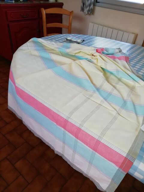 nappe en coton carrée vintage (années 60) Plouisy (22)