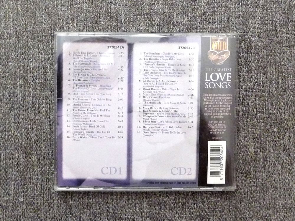The Greatest Love Songs- 2 CD- 32 Chansons- Double Gold CD et vinyles