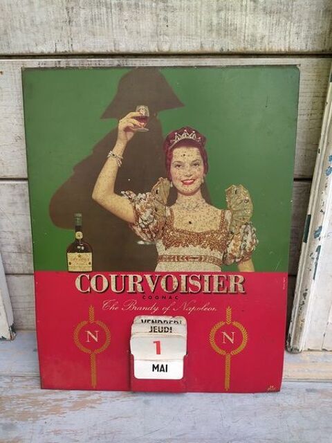 Calendrier Plaque Tôle Publicitaire Cognac Courvoisier 70 Loches (37)