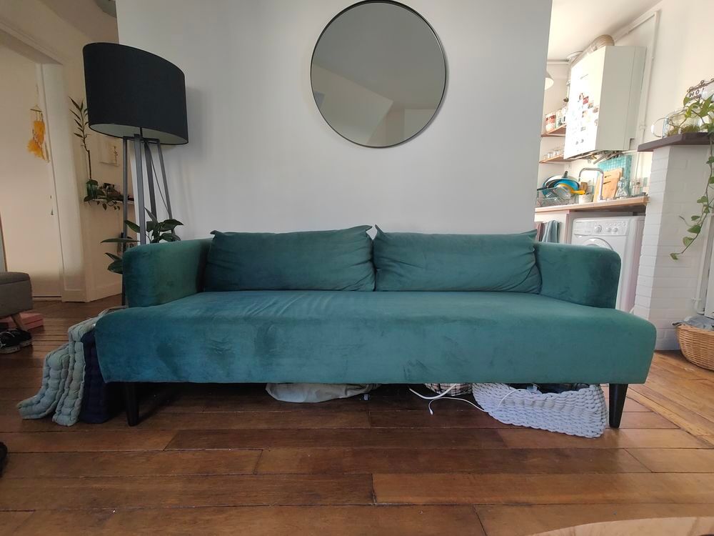 Canap&eacute; Maison du Monde, velour vert Meubles
