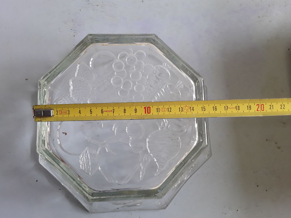 Coupe &agrave; fruits en verre transparent avec motifs ext&eacute;rieurs Décoration