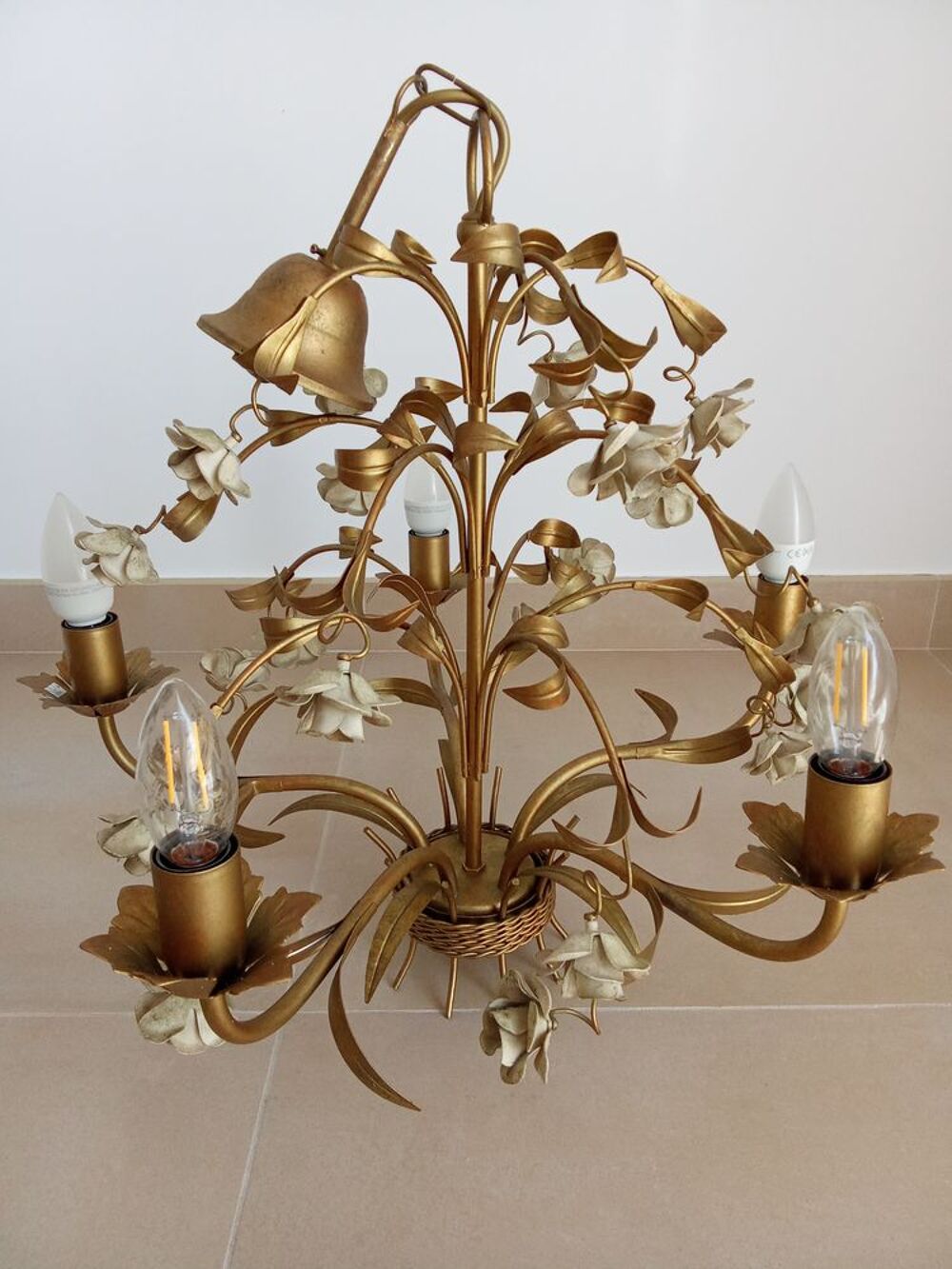  2 lustres suspendus Italiens, Florentins, marque GIEMME Décoration