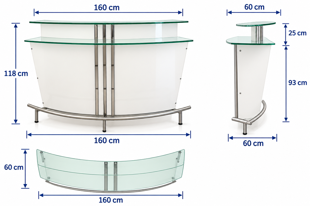 Bar en verre et inox Meubles
