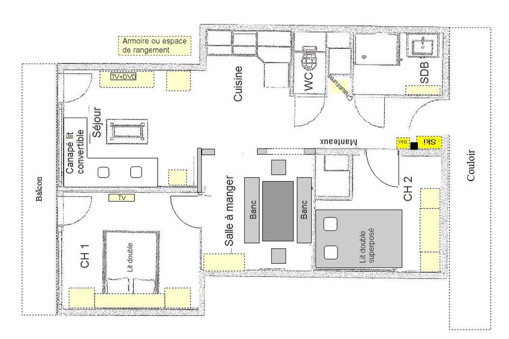   Arcs 1800 2 chbres, 6-8 pers, sud, skis aux pieds Rhne-Alpes, Les Arcs (73700)