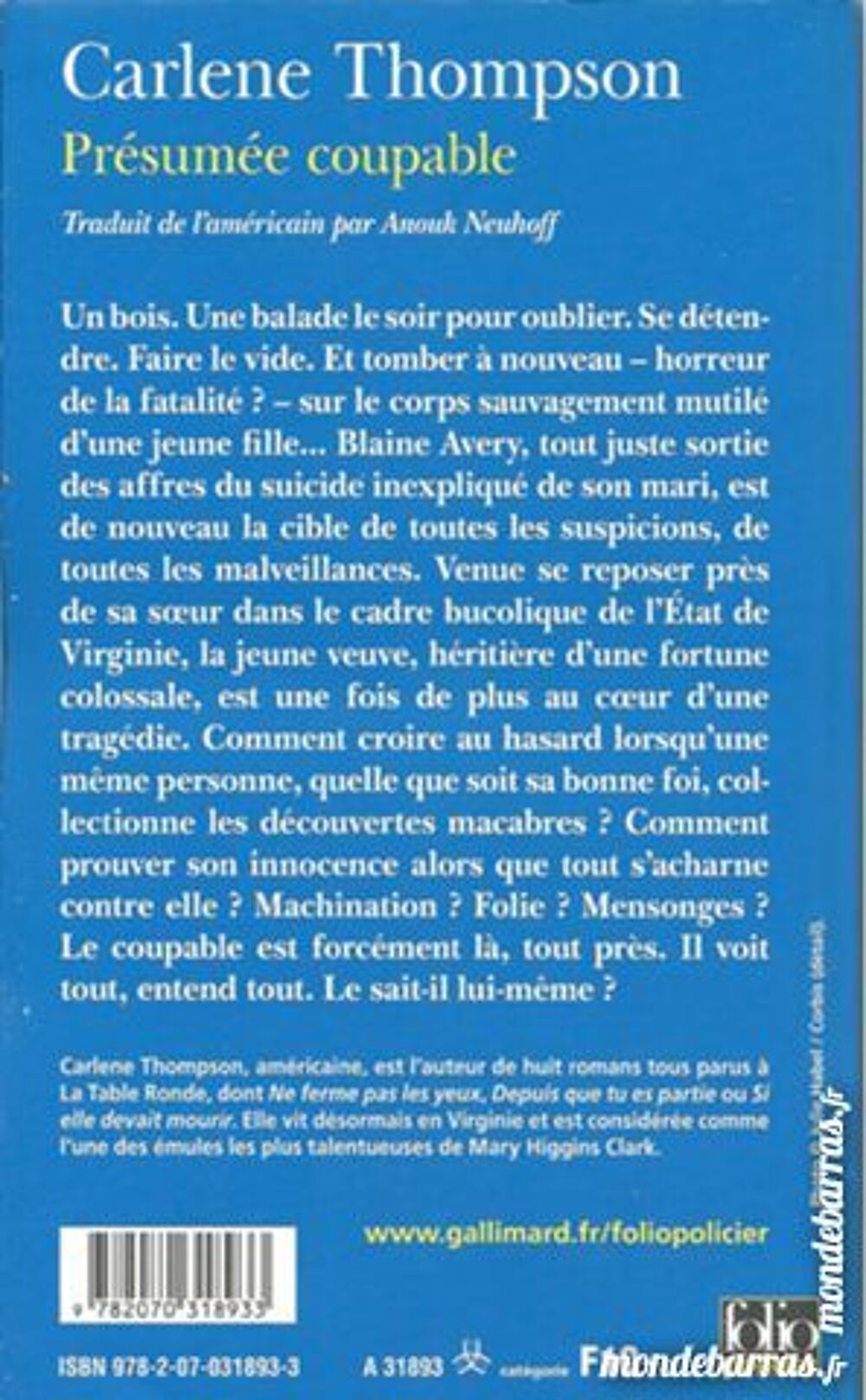 Pr&eacute;sum&eacute;e coupable (8) Livres et BD