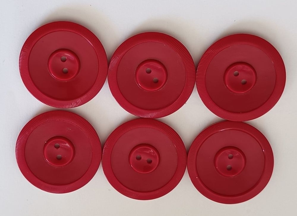 Lot d exception 21 Boutons Vintage Rouges Cuir, XL &amp; Forme Décoration