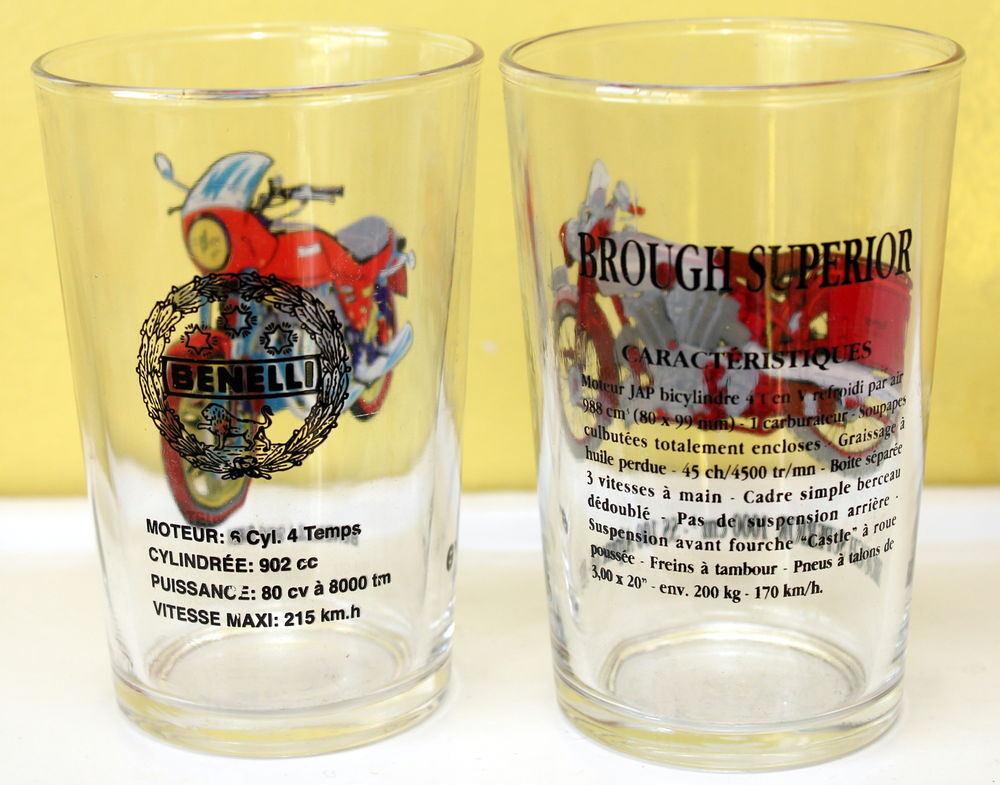 Verres moutarde vintage Moto 