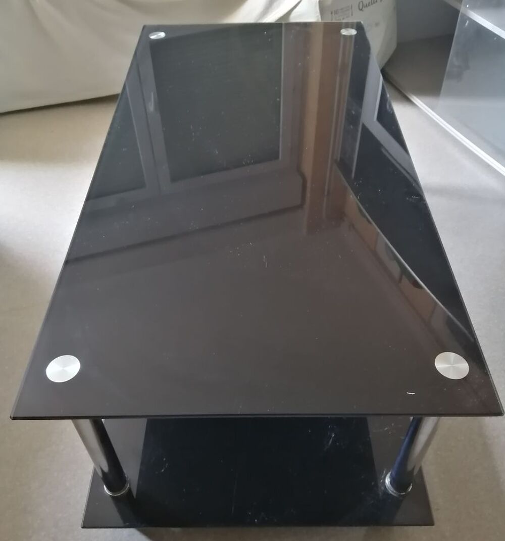 Table basse en verre noire Meubles