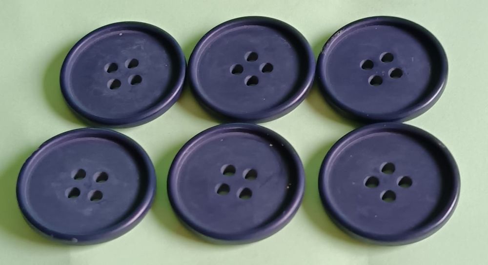 Lot de 6 Grands boutons bleu fonc&eacute; vintage pour manteau ou v Maroquinerie