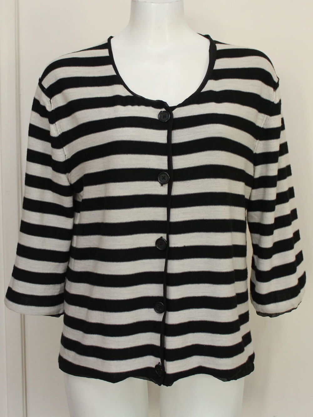 Veste maille noir &amp; blanc SONIA RYKIEL T.L Vêtements