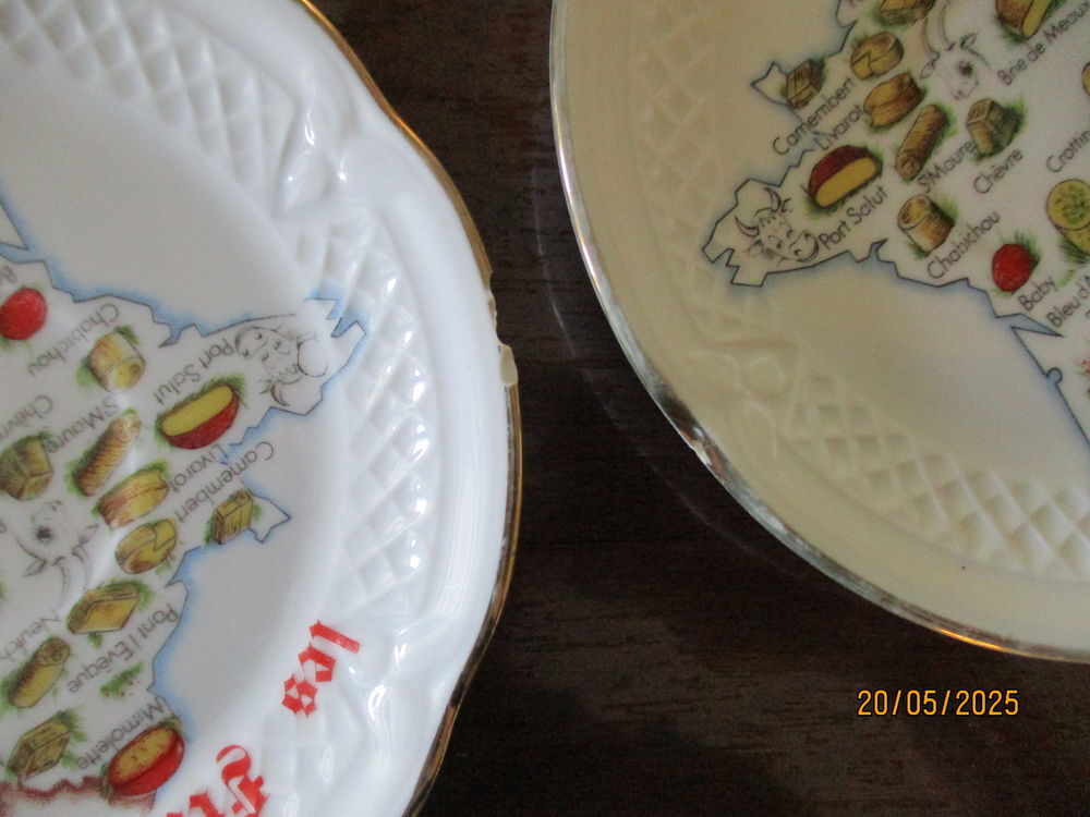 6 Assiettes "Fromages de France" en porcelaine de MP SAMIE 