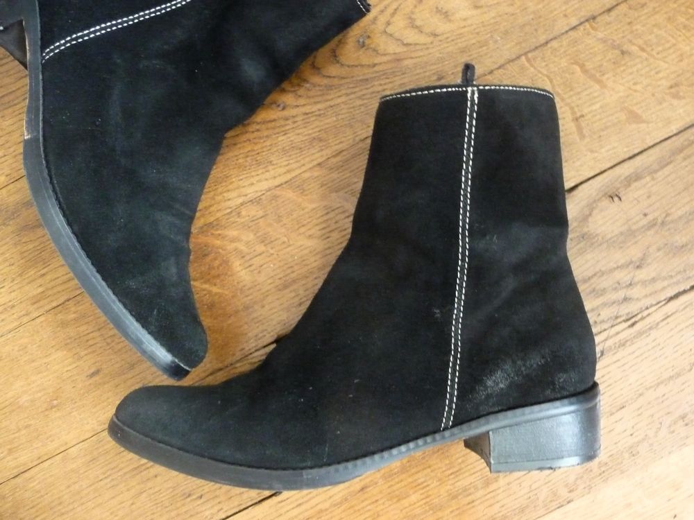 Bottines en Daim Noir- Pointure 37- Elite Chaussures