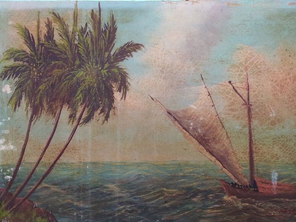 Tableau Marine Africaniste Orientaliste Sign&eacute; F. Kapello 