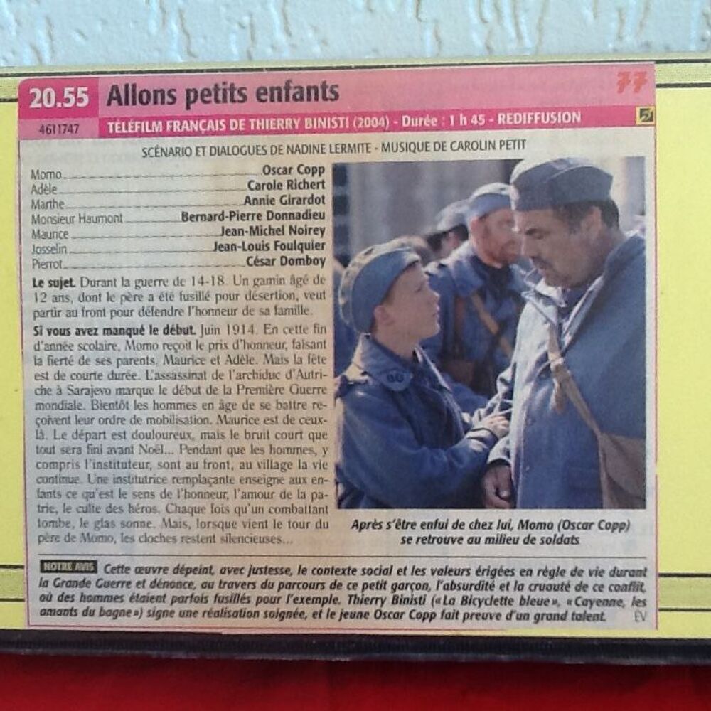 K7 ou DVD TELE FILM &quot;LAGARDERE&quot; - &quot;ALLONS PETITS ENFANTS&quot; Photos/Video/TV