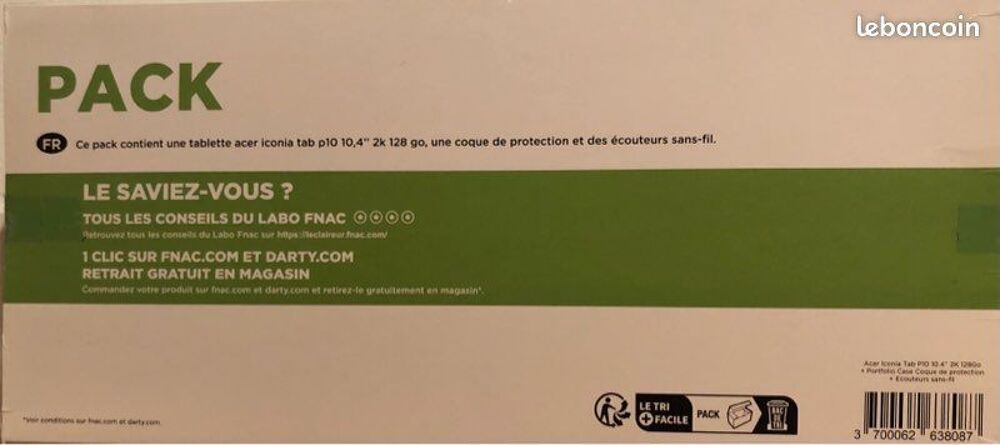 Pack Acer Iconia Tab P10.4 2K 128 Go Téléphones et tablettes