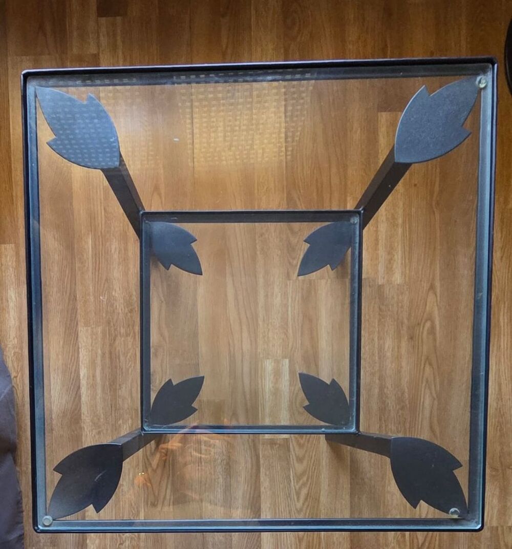 Table basse en verre et fer forg&eacute; Meubles