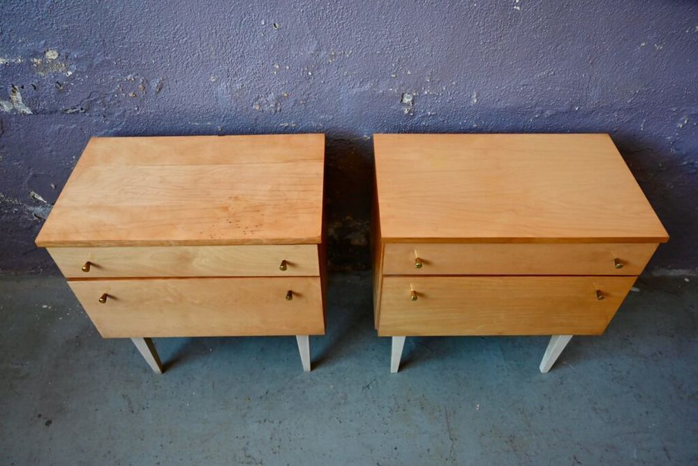 Paire de chevets tables de nuit vintage scandinave Meubles