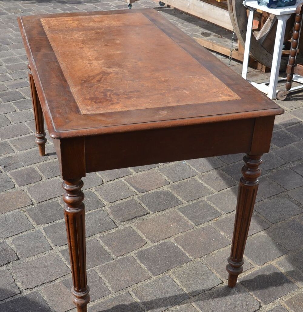bureau bois+cuir Meubles