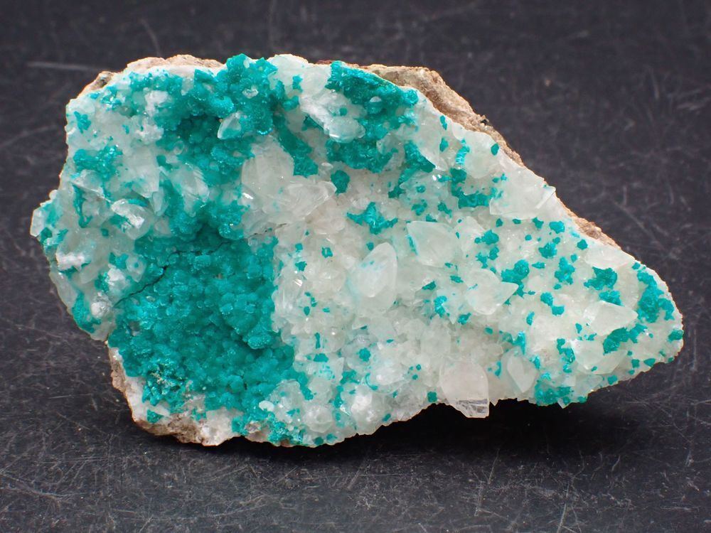 Dioptase &amp; Calcite , Christmas Mine , Gila County , Arizona 