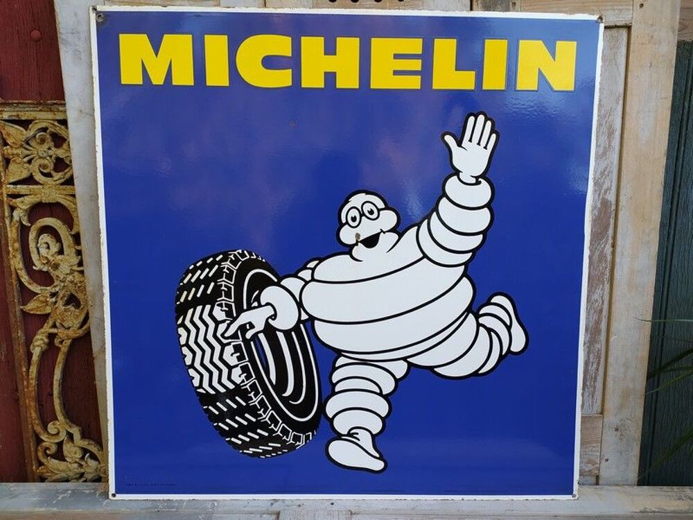 Plaque &Eacute;maill&eacute;e Double Face Enseigne Michelin 
