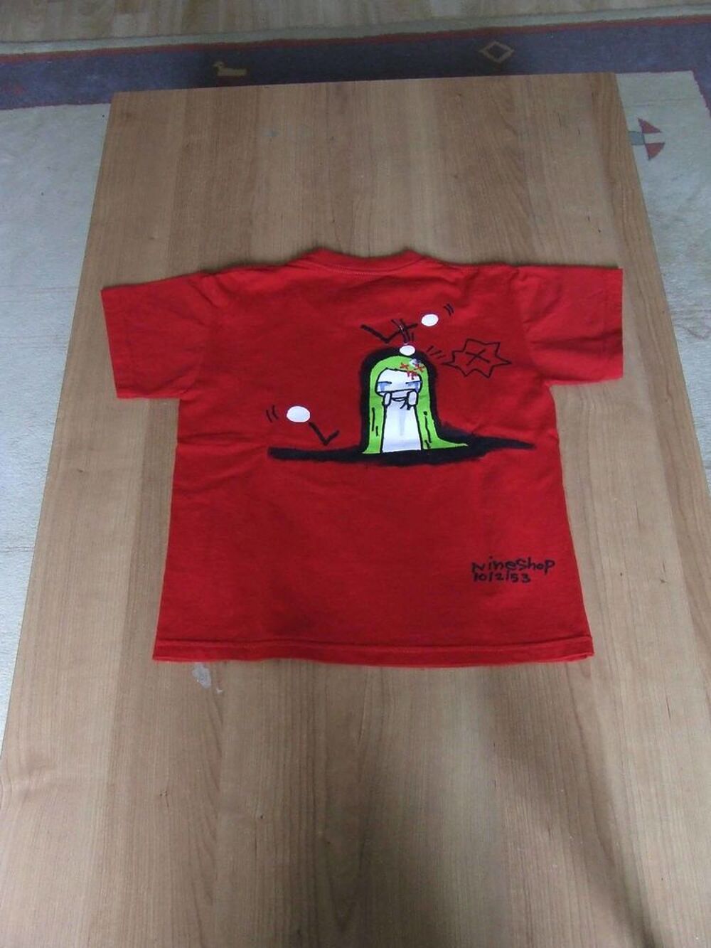 Tee-shirt manches courtes, Rouge motif floqu&eacute; fille, 10&nbsp;ans, Vêtements enfants