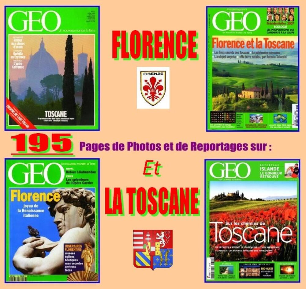 FLORENCE ET LA TOSCANE - g&eacute;o - ITALIE Livres et BD