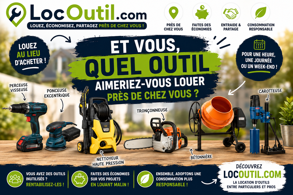 Louez et pr&ecirc;tez vos outils pr&egrave;s de chez vous avec Locoutil ! Bricolage