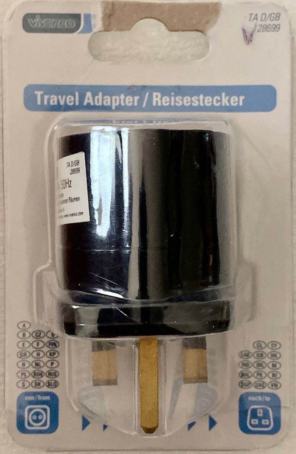 Adaptateur de Voyage prise de courant Photos/Video/TV