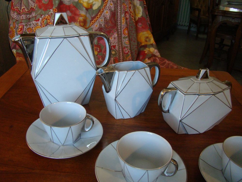 Ancien service &agrave; caf&eacute; en porcelaine - Epoque Art d&eacute;co Cuisine