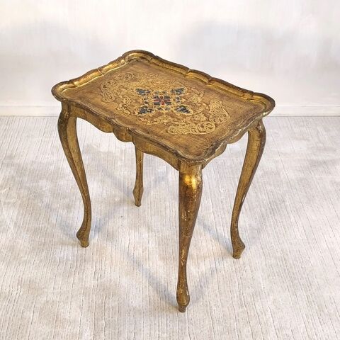 Élégante table d'appoint florentine ? Décor peint & superbe 280 Créteil (94)