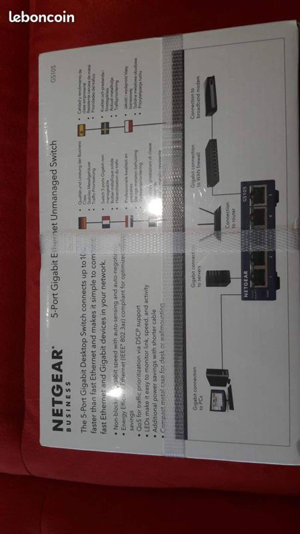 Switch Ethernet 5 Ports avec 5 c&acirc;bles Photos/Video/TV