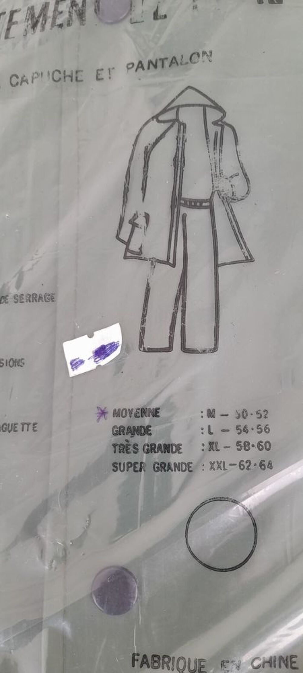 Veste, pantalon de pluie TUVEDOC taille M Vêtements